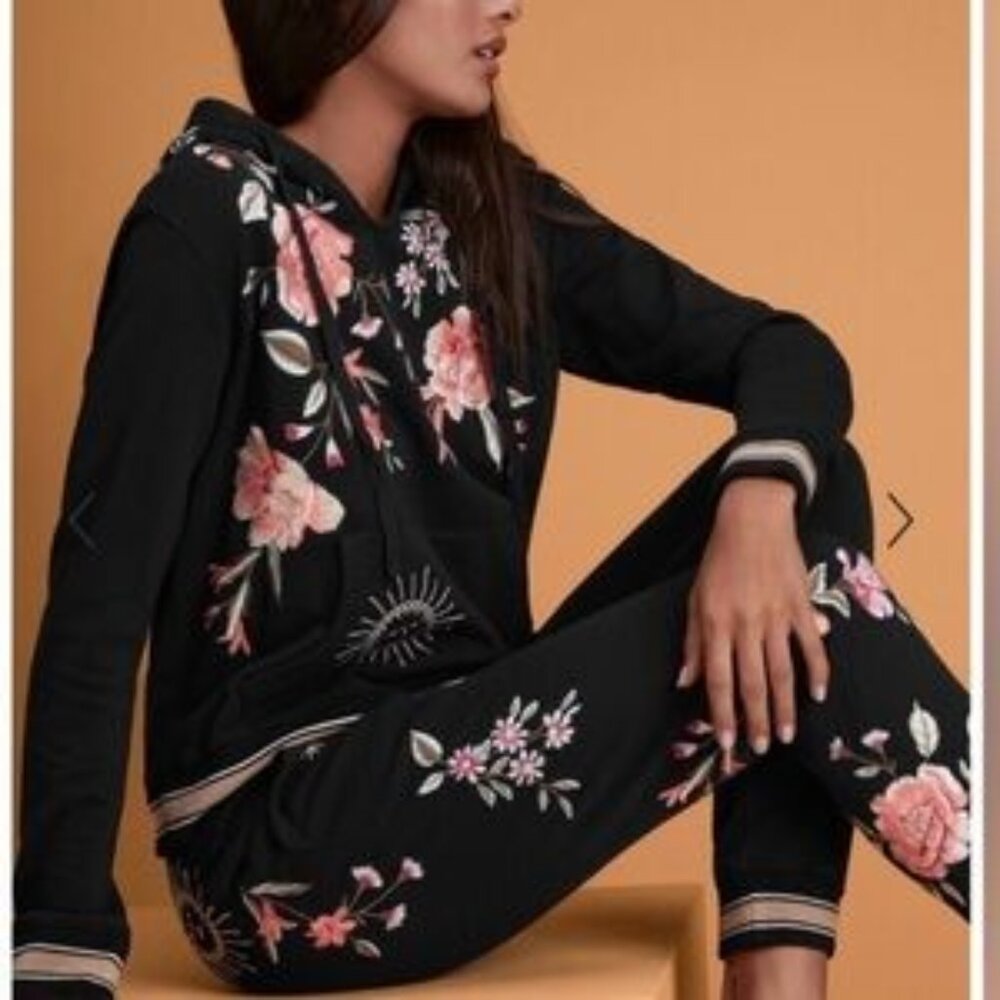 Johnny Was Vienna Floral Hoodie Pullover Sweater